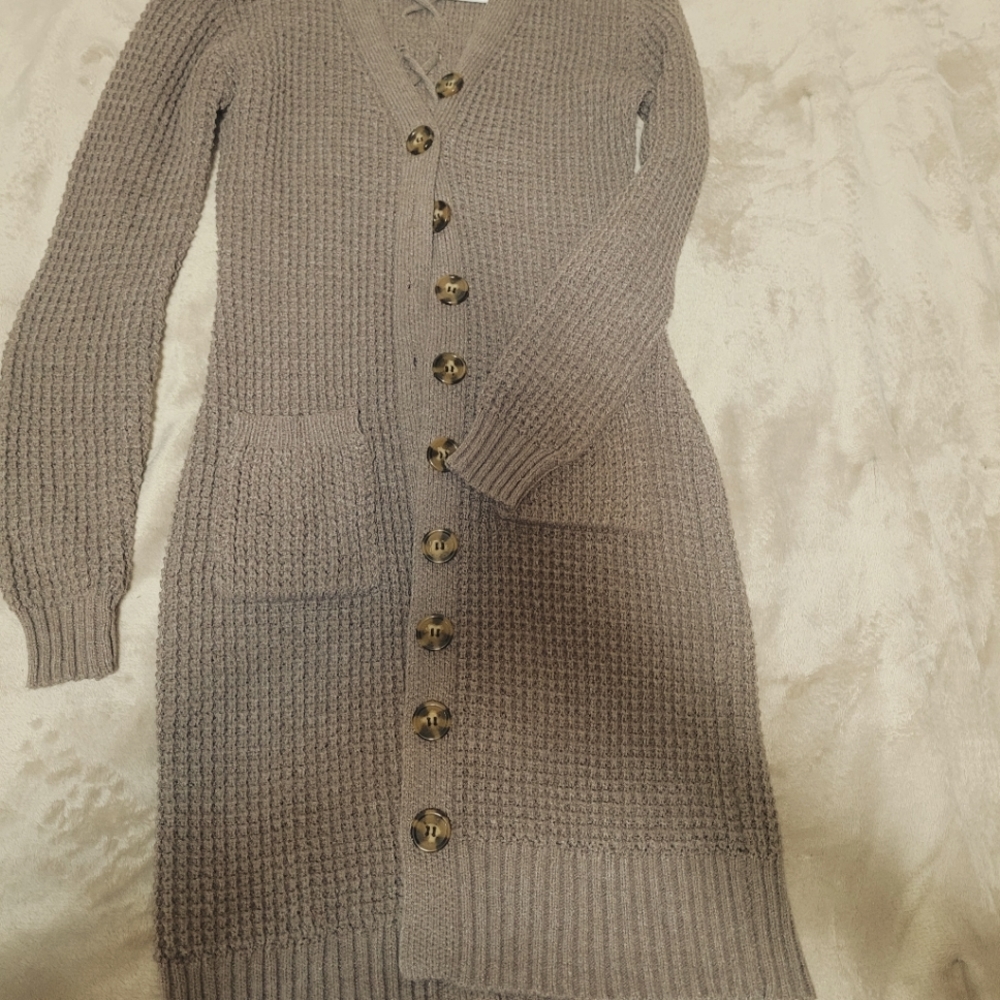 Long knit button up Cardigan